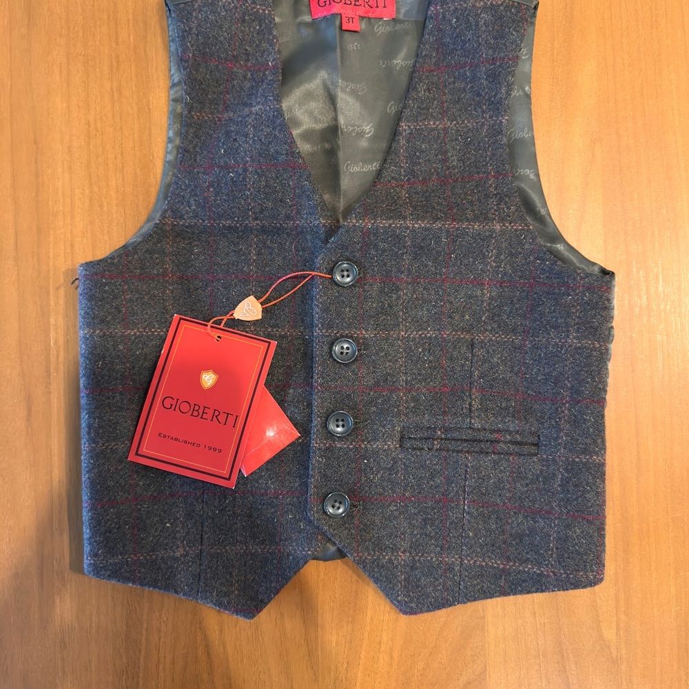 Gioberti Gray Plaid Vest